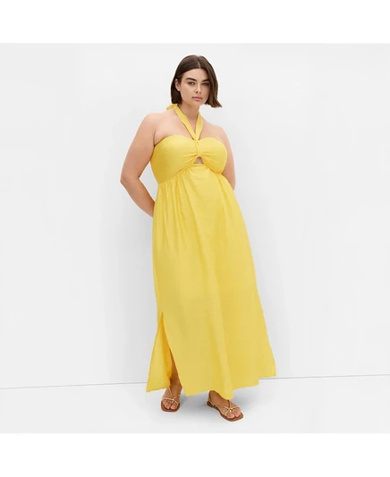 Женское платье City Chic Serene Peta макси плюс-сайз, желтое
