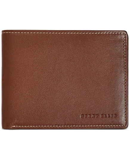 Мужской кожаный кошелек Perry Ellis Portfolio, коричневый
