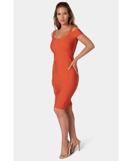 Женское платье Bebe Sim Midi Bandage, красное