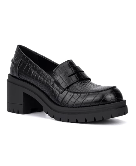  Женские мокасины Penny Loafer на резиновой подошве black croc