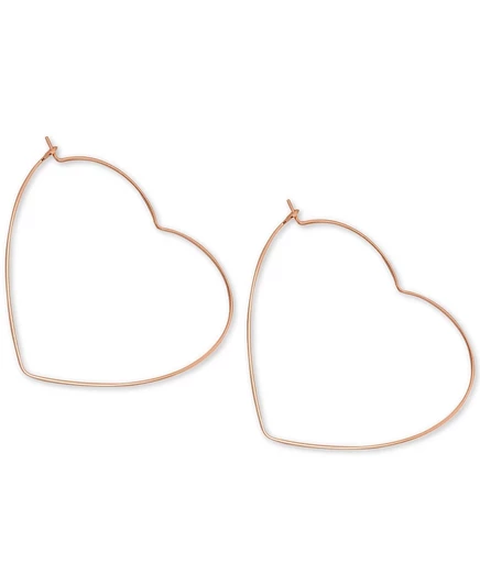 Крупные серьги-кольца Essentials Heart из розового золота-Пластинчатое золото