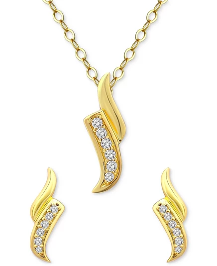 Колье и пусеты Giani Bernini, позолота 18K, золотистый