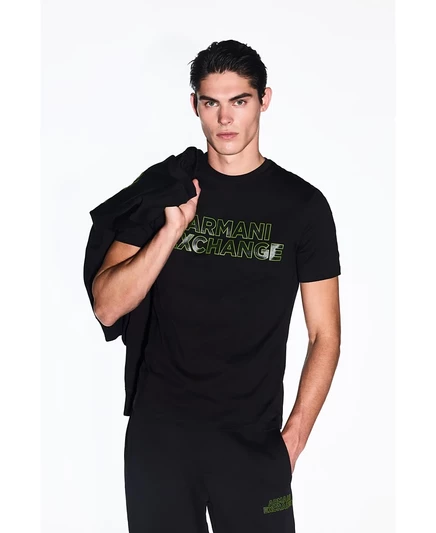 Мужская футболка с рельефным логотипом A|X Armani Exchange, черная