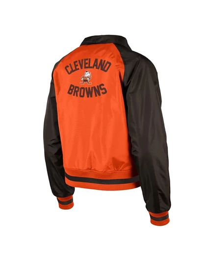 Женская оранжевая куртка-реглан Cleveland Browns Coachs с полной застежкой New Era orange