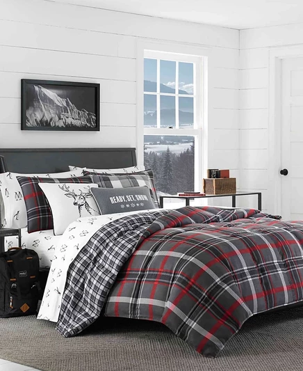 Комплект для кровати Eddie Bauer Willow Plaid, King, серый