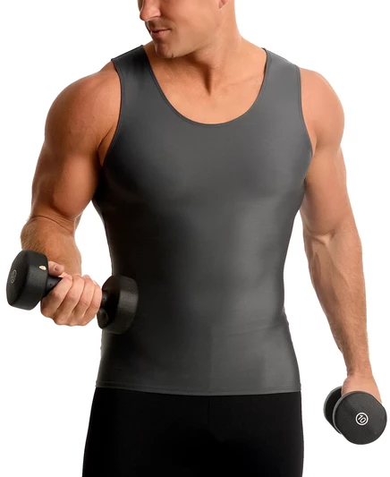 Мужская компрессионная майка InstaSlim Muscle Tank, серая