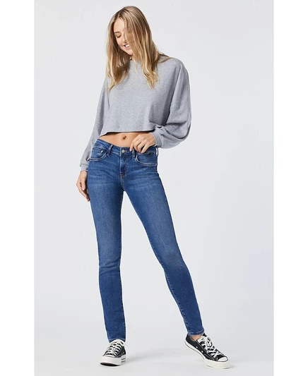 Женские джинсы-скинни Alexa средней посадки Mavi Jeans из сверхмягкого денима синего цвета