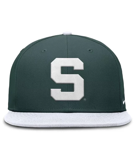Мужская двухцветная кепка Nike Prime Time Performance от Michigan State Spartans зелено-белого цвета от Nike green, white