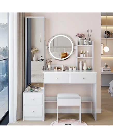 Набор туалетных столиков Streamdale Furniture со светодиодным зеркалом белого цвета