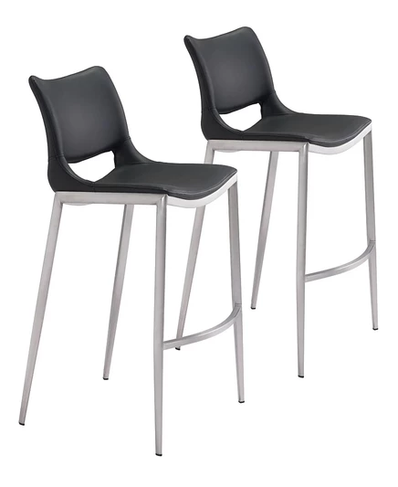 Барные стулья ZUO Ace, 2 шт., черные
