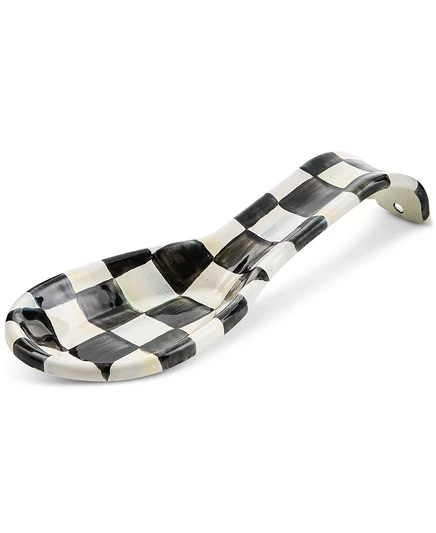 Подставка для ложки Mackenzie-Childs Courtly Check, стальная с росписью