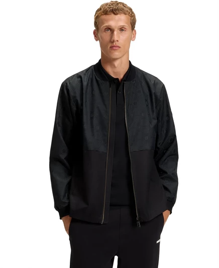 Мужская бомбер-куртка Hugo Boss Monogram Jacquard, черная