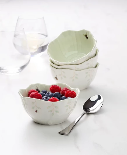 Цветочные десертницы Lenox Butterfly Meadow, набор из 4-х вазочек green