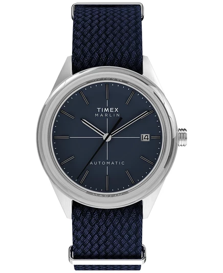 Мужские механические часы Timex с автоподзаводом из синей ткани, 38 мм, синие