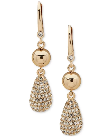 Женские серьги DKNY двойные капли с кристаллами, белые