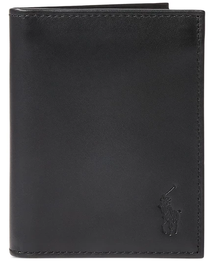  Мужской бумажник из полированной кожи для купюр black
