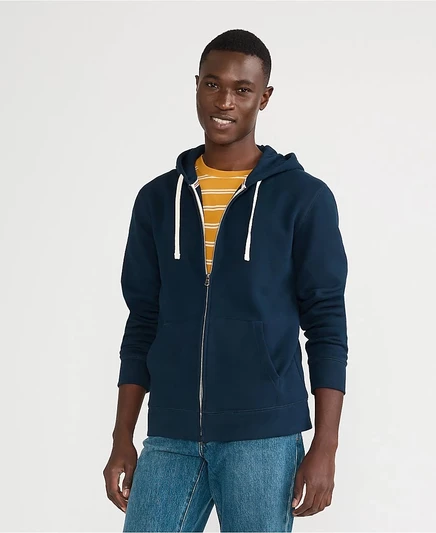 Мужская толстовка на молнии Lands' End Serious Sweats, синяя