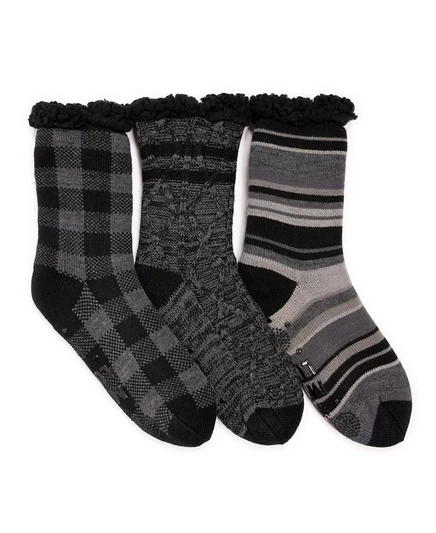 Мужские носки MUK LUKS 3 пары с меховой подкладкой, черные