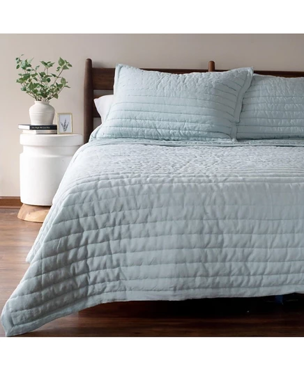 Комплект постельного белья Bokser Home из французского льна с канальным швом и имитацией - Полный комплект/Queen
