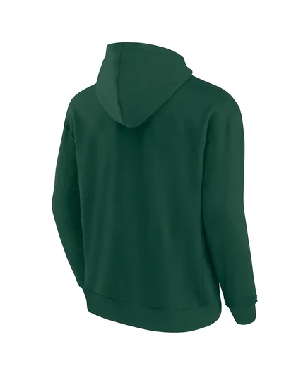Мужская и женская толстовка Fanatics Hunter Green Milwaukee Bucks Elements из флиса, с капюшоном hunter green