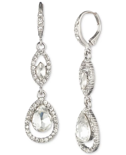 Женские серьги Givenchy Pavé Orb двойные, серебристые
