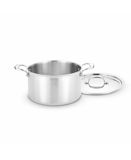 Кастрюля heritage steel titanium 7,6 л с крышкой, серебристая
