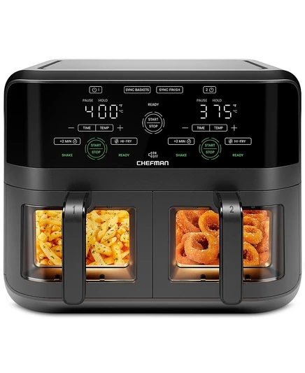 Аэрогриль Chefman 5,7 л с двумя корзинами, цифровой, черный
