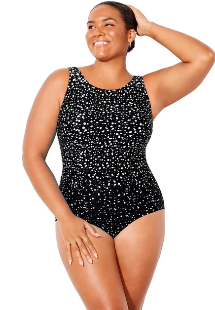 Женский цельный купальник Swimsuits For All, хлоростойкий, разноцветный