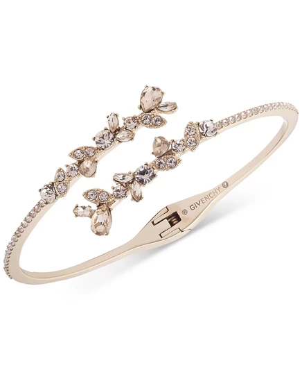 Женский браслет Givenchy Crystal Floral кафф, золотистый