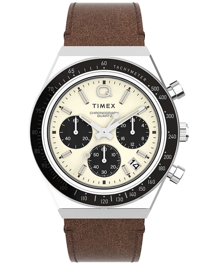 Мужские аналоговые часы Timex из коричневой кожи, 40 мм, коричневые