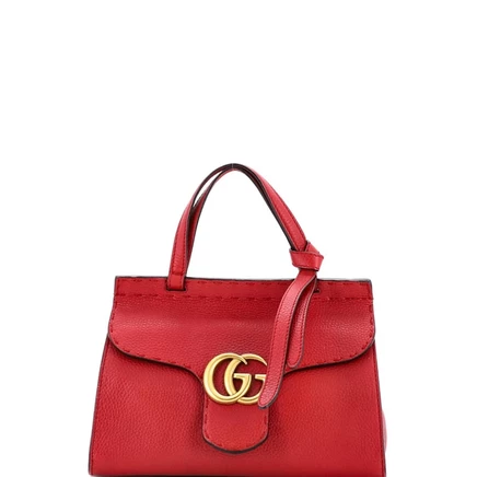 Женская сумка с ручкой Pre-Owned Gucci Mini GG Marmont, красная