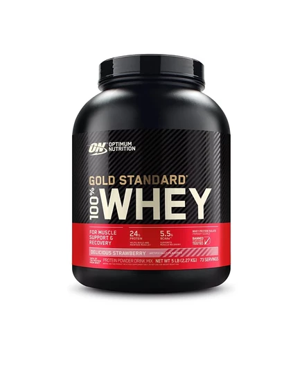 Протеин Optimum Nutrition Gold, клубничный, 2,27 кг, черный