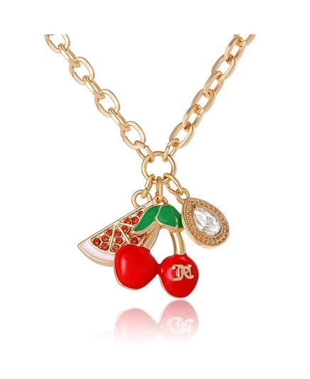Колье-шарм Juicy Couture с вишней и арбузом - золотая цепочка длиной 18 + 2 дюйма
