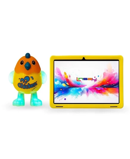 Планшет LINSAY 10.1″ 256 ГБ Android 15, чехол и игрушка, коричневый