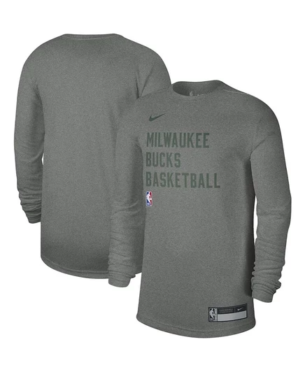 Унисекс лонгслив Nike Milwaukee Bucks Legend, серый меланж