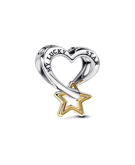 Шарм Pandora Lucky Star Heart двухцветный