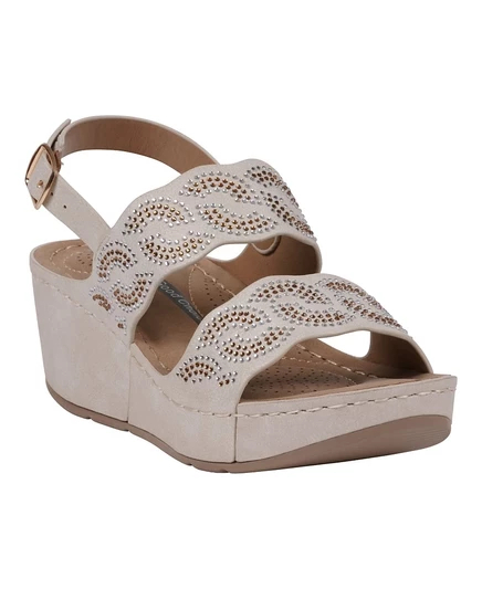 Женские сандалии GC Shoes Alexia на танкетке, золотистые