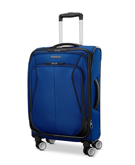 Чемодан American Tourister 4 Kix 3.0, ручная кладь, синий