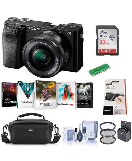 Беззеркальная камера Sony Alpha a6100 с объективом 16–50 мм, черная