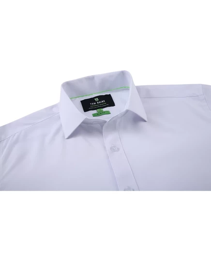 Мужская приталенная однотонная рубашка-стрейч Tom Baine Men Slim Fit в четырех направлениях white