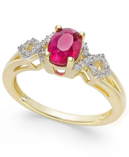 Кольцо Macy's с сапфиром и бриллиантом 1/8 кт., 14k, красное