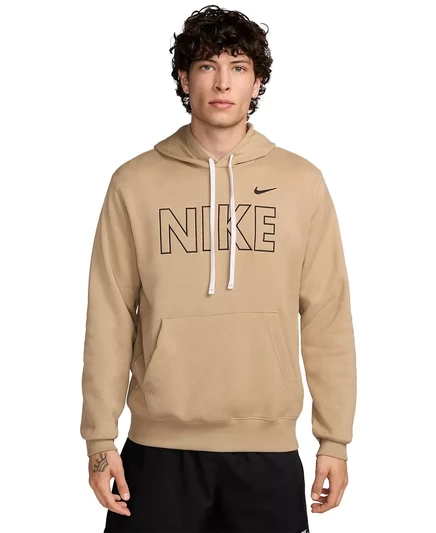  Мужская спортивная одежда Club, флисовый пуловер с капюшоном khaki/(black)