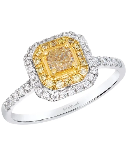 Кольцо Le Vian с желтым бриллиантом 0,45 кт 14k, серебристое