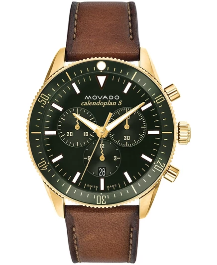Мужские часы Movado Heritage, кожа, золотистые