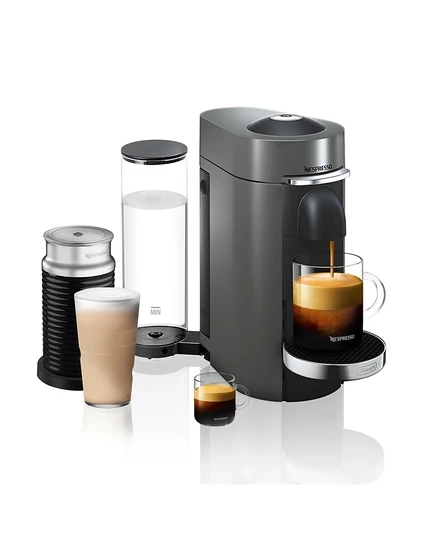 Кофемашина Nespresso Vertuo Plus Deluxe с Aeroccino, титановая