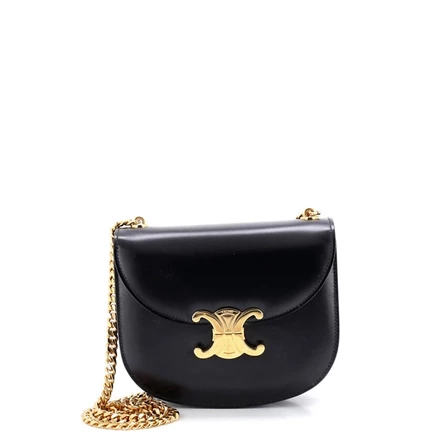 Женская сумка Pre-Owned Celine Triomphe Clea кожаная, черная