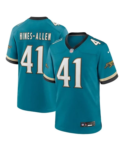 Мужская футболка Nike Josh Hines-Allen Teal Jacksonville Jaguars Prowler Throwback Player Game Jersey синего цвета
