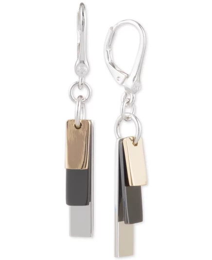 Женские серьги-подвески DKNY Tri-Tone Shaky Block, трехцветные