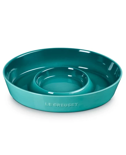 Фирменное блюдо Le Creuset, 24 унции Блюдо для чипсов и соуса в овальной форме, голубое