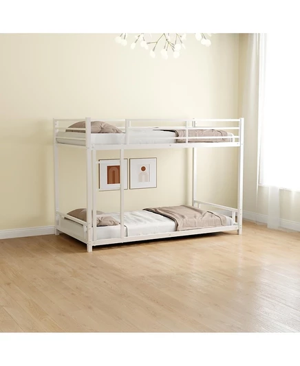 Двухъярусная кровать Streamdale Furniture из металла Twin over Twin/ Сверхпрочный прочный металл / Низкий уровень шума / Ограждение безопасности / Пружинный блок не требуется